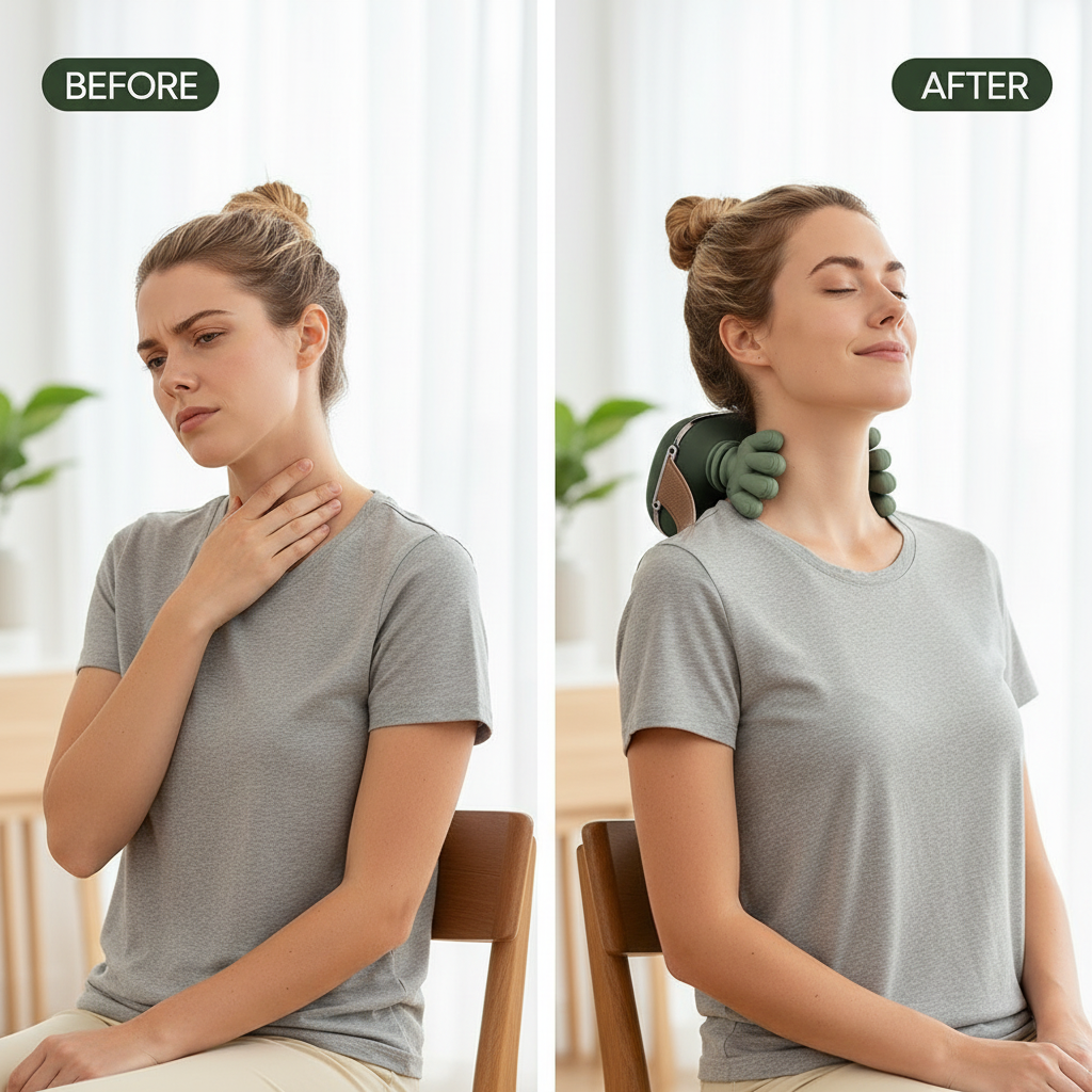 4D Bionic Finger Neck Shoulder Massager Wireless Neck Cervical Trapezius Kneading Massage Shawl Brushless Motor Neck masajeador