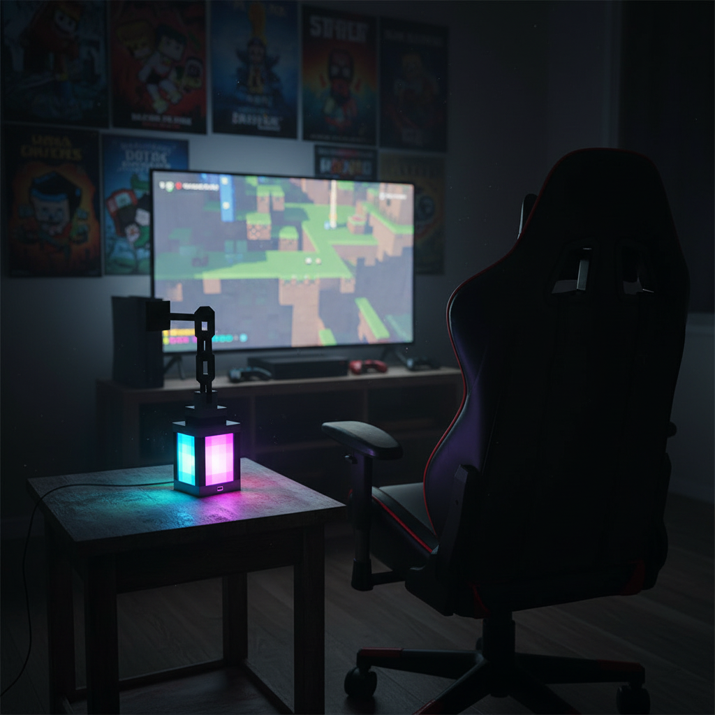 Pixel Style Night Light Portable Lantern Tabletop Ornament 16 Colors Lantern DIY Interior Decoration Festival Atmosphere Light